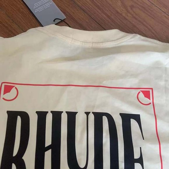 Rhude Fashion Graphic Logo Cream Short Sleeve - Picture 6 of 9